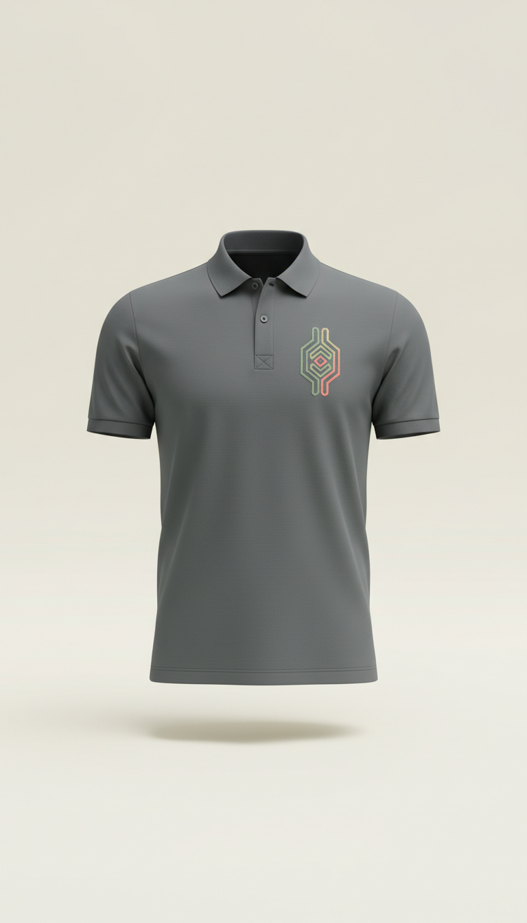 Minimalist Embroidered Piqué Polo Shirt